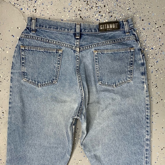 Vintage 80s Gitano Distressed Mom Jeans High Waist Tapered Leg 14 Petite 32"x29" - Picture 7 of 11